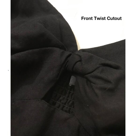 Madewell Twist Tie Cutout Dress Sample in Black - Size 6 - NWT - Picture 3 of 7